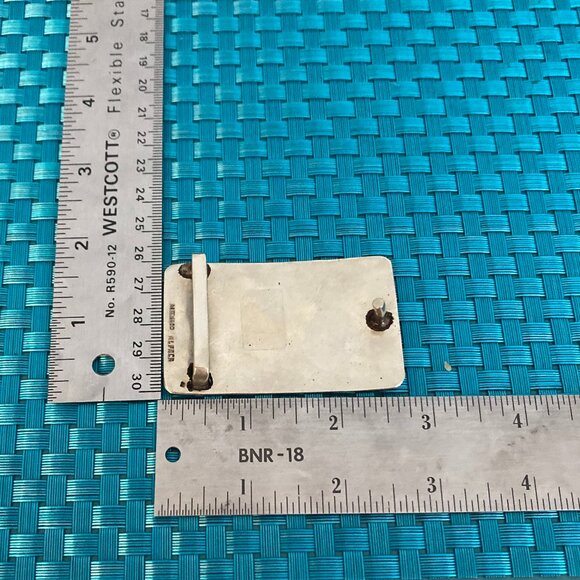 Vintage Silver Tone Abalone Stone Inlay Belt Buckle Mexico - Picture 4 of 9